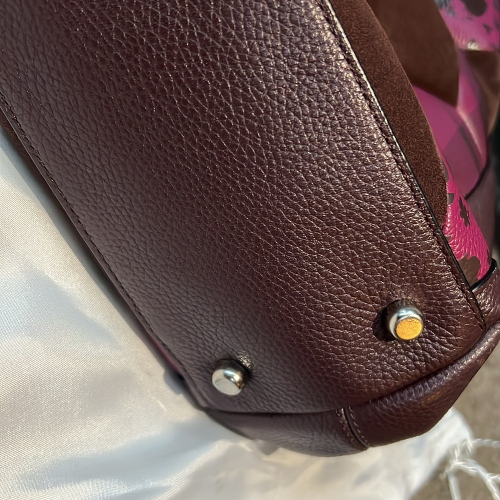 Coach Patchwork Hobo Bag in Plum and Brown - Picture 10 of 12
